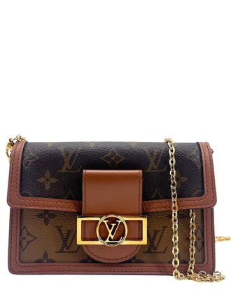 Louis Vuitton Brown Reverse Monogram Micro Dauphine Chain (Authentic Pre- Loved)