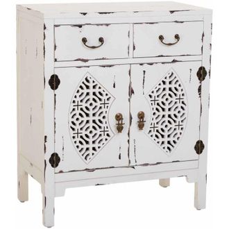 Wanderlust Deco Wanderlust Deco - Recibidor De Madera Blanco 66x36x78h Cm