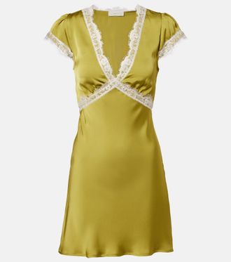 Faithfull The Brand Verena lace-trimmed satin minidress