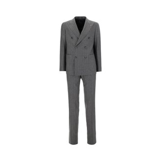 Tagliatore Double Breasted Suits, male, Gray, Size: XL 2Svs20K11060106 G3111