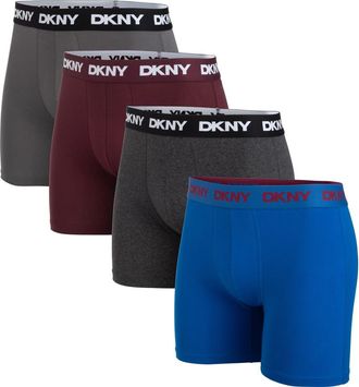 DKNY Back of Four Boxer Briefs in Jet/Fig/Charcoal at Nordstrom Rack, Size X-Large