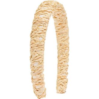 Gigi Burris Millinery Emma Straw & Cotton Headband in Natural/Ivory at Nordstrom