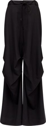 Maison Margiela Pantaloni svasati con logo a singola cucitura - Nero