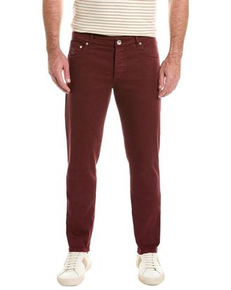 Brunello Cucinelli Dark Red Slim Straight Jean