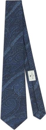 Etro Navy Blue Arnica Motif Tie