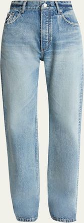 Alaia High-Rise Straight-Leg Denim Pants