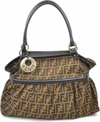 Fendi Pre-owned Canvas Tas - Dames - Vintage Handtas - Bruin - ONE Size - Vintage