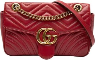 Gucci Pre-owned Cross Body Bags, female, Red, Size: ONE SIZE Pre-owned Vintage Quilted Shoulder Bag
