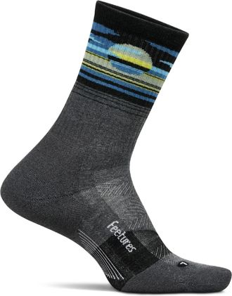 Feetures Trail Max Cushion Mini Crew Socks Gray XL
