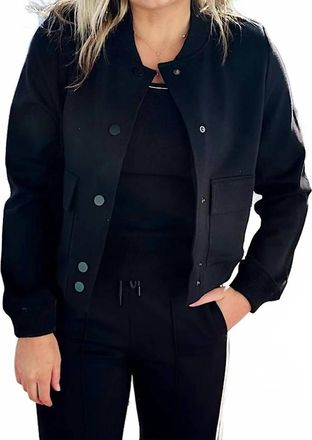 Elan Womens Knit Bomber Jacket In Black