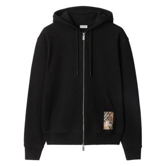 Burberry Check EKD Label Cotton Zip Hoodie, Size X-Large