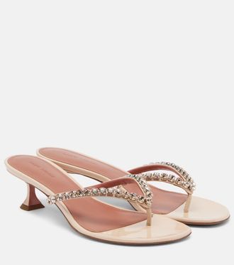 Amina Muaddi Gigi embellished leather thong sandals