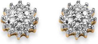 Palm Beach Jewelry Diamond Accent Starburst Stud Earrings in Solid 10k Gold