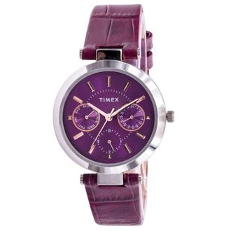 Timex Classic Quartz Purple Dial Ladies Watch TW2T46200