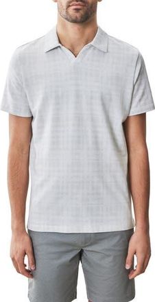 Robert Barakett Collins Stripe Johnny Collar Polo in White at Nordstrom Rack, Size Xx-Large
