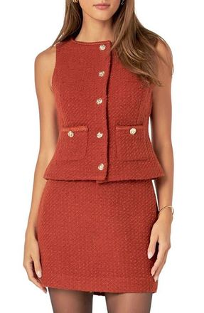 English Factory Crop Tweed Vest in Rust at Nordstrom, Size Medium