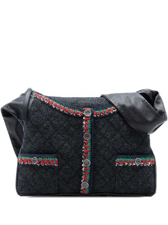 Chanel 2015-2016 Quilted Wool and Lambskin Girl Bag crossbody bag - Grey