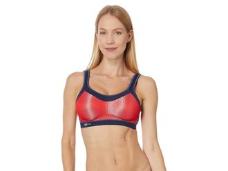 Anita Momentum Soft Cup Sports Bra 5529 Womens Bra Red/Blue Iris : 32B, Mesh/Nylon/Polyester