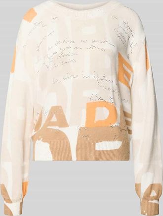 Monari Pullover mit Strasssteinbesatz in Hellbraun, Gr&ouml;&szlig;e 34