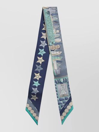 Dior graphic print lightweight fabric rectangular scarf