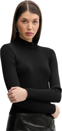 Iro Fenya Ribbed Pullover - Dames - Coltruien - Zwart - XL - Nylon - Truien & Vesten