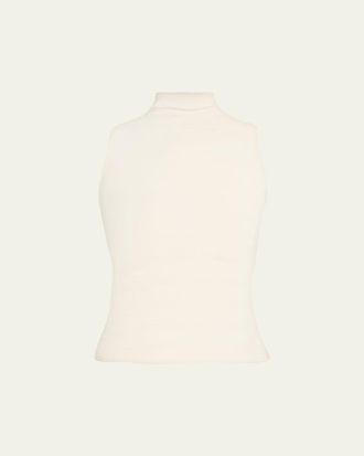 Ralph Lauren Collection Naomie Rib-Knit Stretch Silk Top