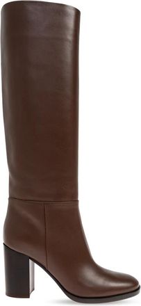 Gianvito Rossi Leren laarzen met hak Santiago - Dames - Laarzen met Hak - Bruin - 41 EU - Leer - Schoenen