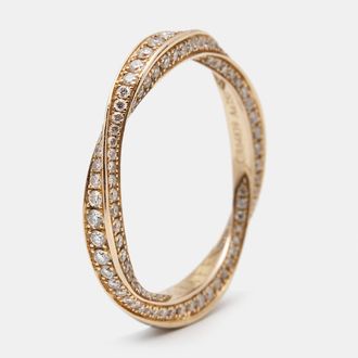 GRAFF Sprial Pave Diamond 18K Rose Gold Ring