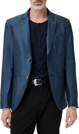John Varvatos Allen Slim Fit Linen Blend Blazer in Lake Blue at Nordstrom, Size 50