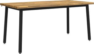 vidaXL Mesa De Comedor Con Borde Natural 140 X 90 X 75 Cm Blanco Vidaxl