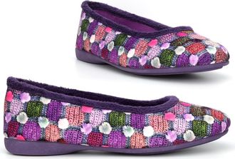 Generic Womens Ballerina Slippers Size 3 Girls Slippers Size 5 Ladies Ballet Slipper Womens Slip On Slipper Memory Foam Insole Rubber Sole Sizes 3-8 Purple 3 