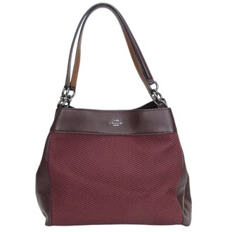 Coach Bordeaux Brown Canvas Tote Bag (Pre-Owned)