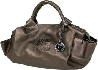 Loewe Pre-owned Handbags, female, Brown, Size: ONE SIZE Pre-owned Nappa Aire Anagram Handbag