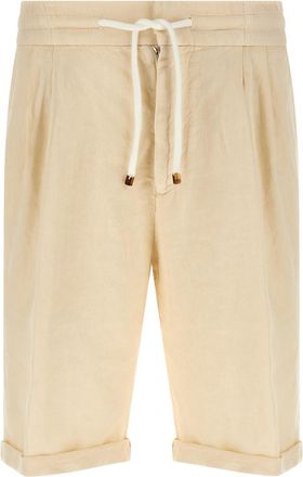 Brunello Cucinelli Beige Linen Bermuda Shorts