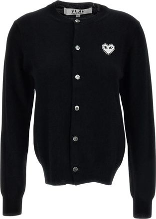 Comme Des Gar&ccedil;ons Fijngebreide wollen vest - Dames - Vesten - Zwart - S - Wol - Truien & Vesten