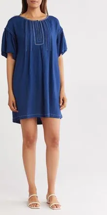 Max Studio Bubble Sleeve Mini Dress in Heather Cobalt at Nordstrom Rack, Size X-Small