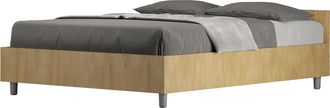 ITYhome Letto Alla Francese - Nuamo - Dimensione Rete: 140x190 - Tipologia Letto: Con Rete E Contenitore - Colore: Quercia Natura