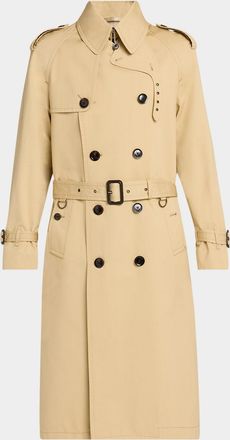 Tom Ford Mens Cotton and Silk Double-Breasted Trench Coat
