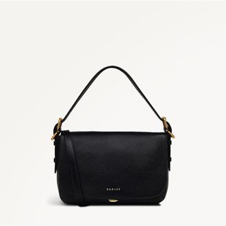 Radley London Grafton Street Small Flapover Crossbody Bag in Black at Nordstrom