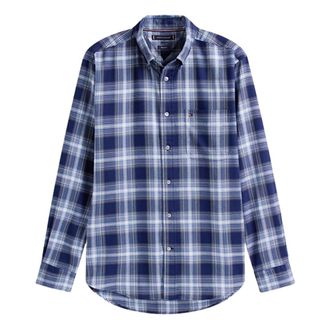 Tommy Hilfiger Overhemden, Heren, Blauw, XL, Soft Touch Blnd Checked RF Shirt