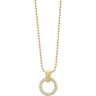 Lagos Meridian 18K Gold & Diamond Circle Pendant Necklace at Nordstrom