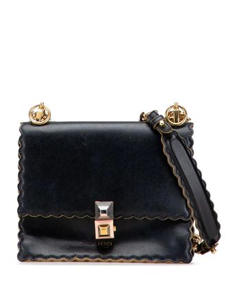 Fendi 2010-2025 Small Scalloped Leather Kan I crossbody bag - women - Calf Leather - One Size - Black