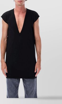 Rick Owens longline sleeveless deep v-neck t-shirt