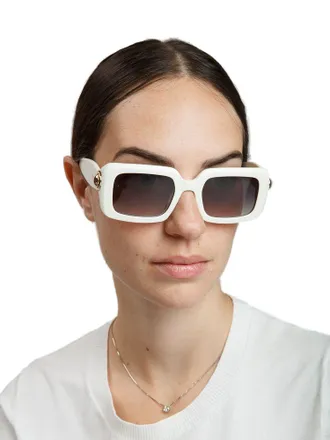 Furla SFU980 Cream Acetate Sunglasses - White