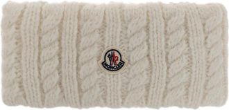 Moncler Logo Hoofdband - Dames - Accessoires - Beige - ONE Size - Wol - Accessoires