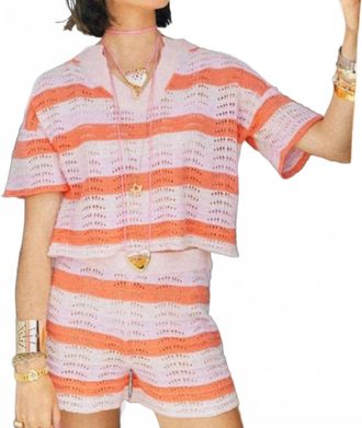 Sail to Sable Candy Striped Set In Pink