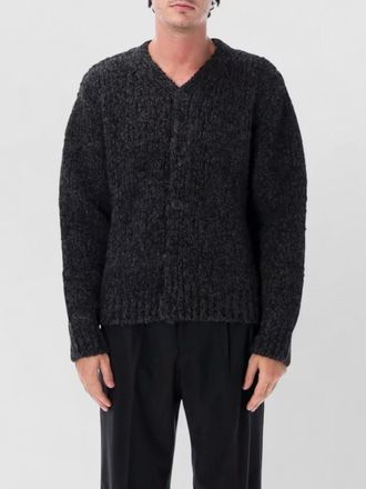 Sunflower alpaca wool textured v-neck cardigan