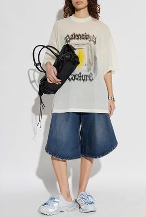 Balenciaga Oversize T-shirt, Womens, Cream