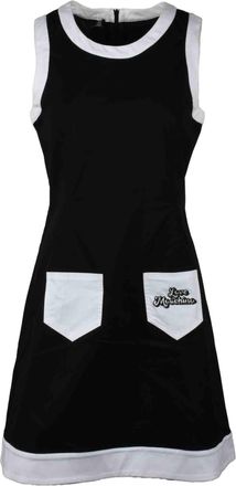 Love Moschino Womens Sleeveless Aline Mini Dress - Black Cotton - Size EU 40 (Womens)