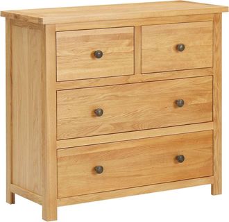 vidaXL Cajonera De Madera De Roble Macizo 80x35x75 Cm Vidaxl